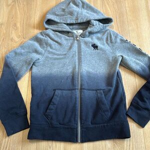Abercrombie kids boys blue ombré tie dye zip up sweater size 9/10